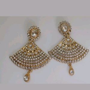 Party wear gold and silver Indian Style earrings